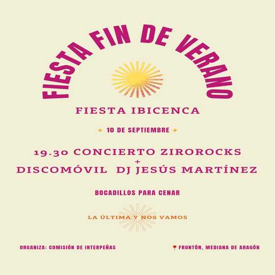 cartel fiesta ibicenca Mediana de Aragón Ziro